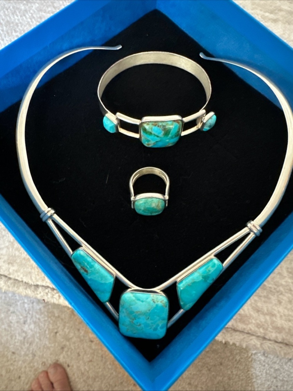 Jay King Turquoise and Silver Three-Piece Statement Set